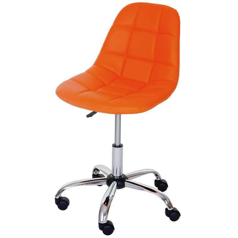 Chaise pitovante Lier, chaise de bureau, siège baquet, similicuir - orange