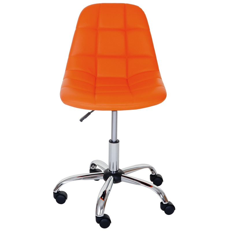 Chaise pitovante Lier, chaise de bureau, siège baquet, similicuir - orange