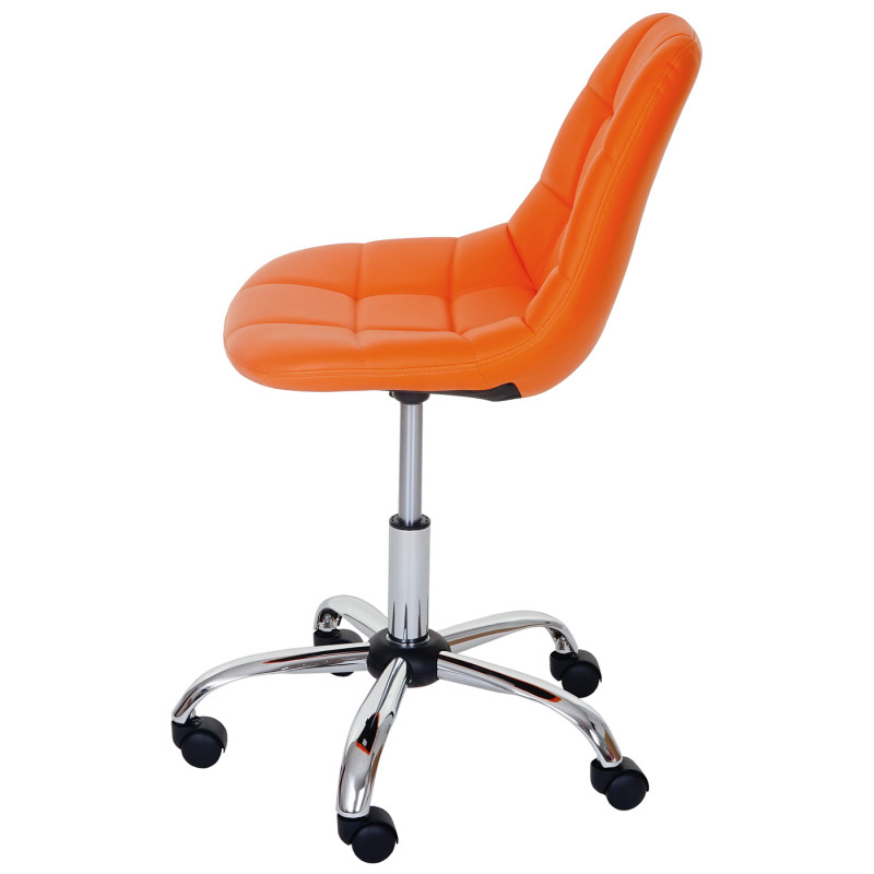 Chaise pitovante Lier, chaise de bureau, siège baquet, similicuir - orange