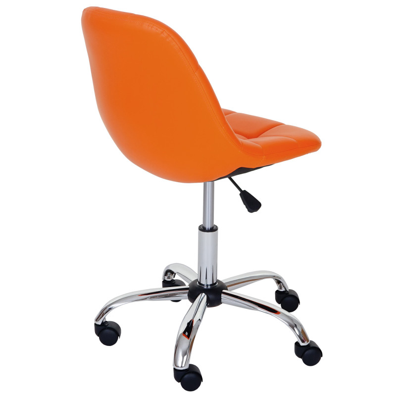 Chaise pitovante Lier, chaise de bureau, siège baquet, similicuir - orange