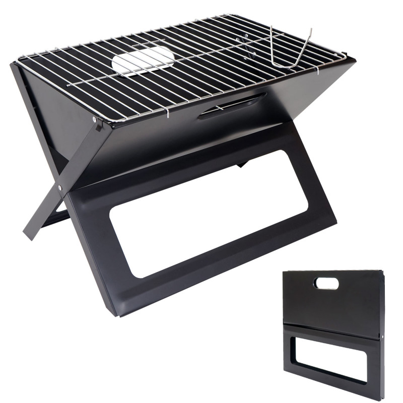 Gril pliable Parkfield, gril de camping, gril de table, pique-nique, barbecue, surface XXL