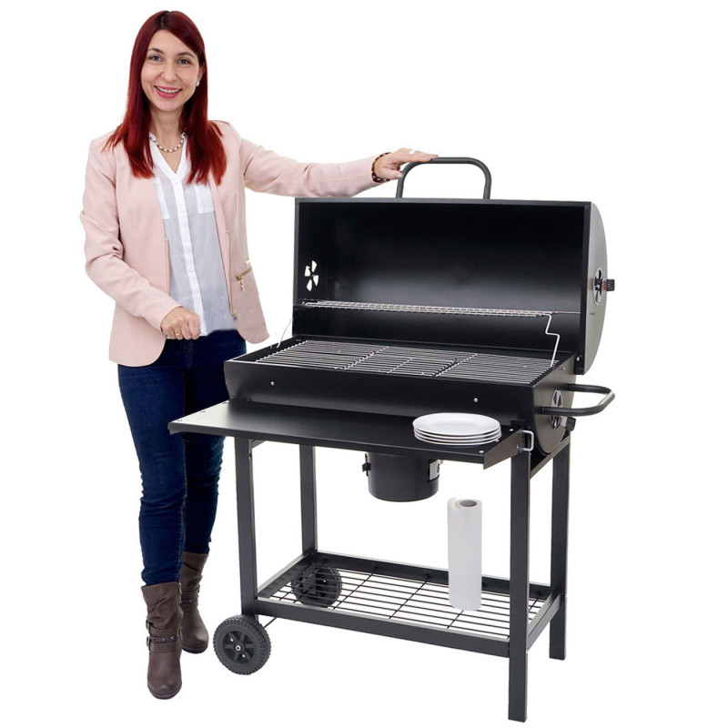 Chariot barbecue Bendigo, gril à charbon, gril indépendant, 102x80x42cm
