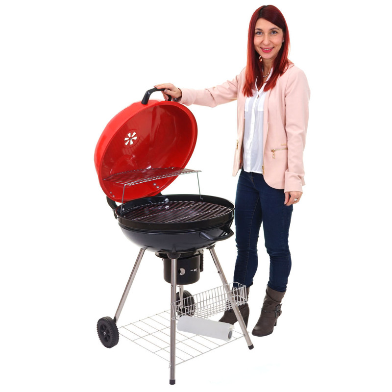 Barbecue boule El Paso, gril à charbon de bois, surface Ø 54cm, bac de cendre, grille de réchauffement