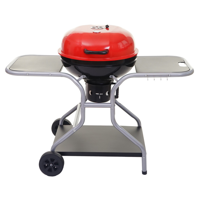 Chariot barbecue Houston, gril à charbon de bois, surface Ø 54cm, bac de cendre, grille de réchauffement