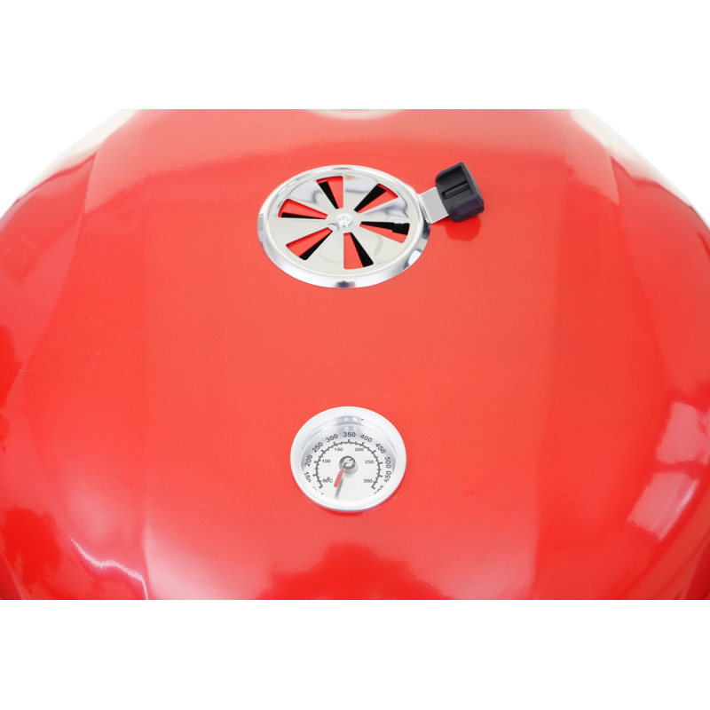 Chariot barbecue Houston, gril à charbon de bois, surface Ø 54cm, bac de cendre, grille de réchauffement