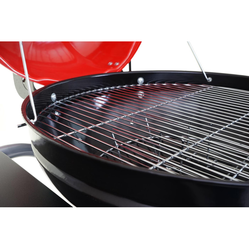 Chariot barbecue Houston, gril à charbon de bois, surface Ø 54cm, bac de cendre, grille de réchauffement