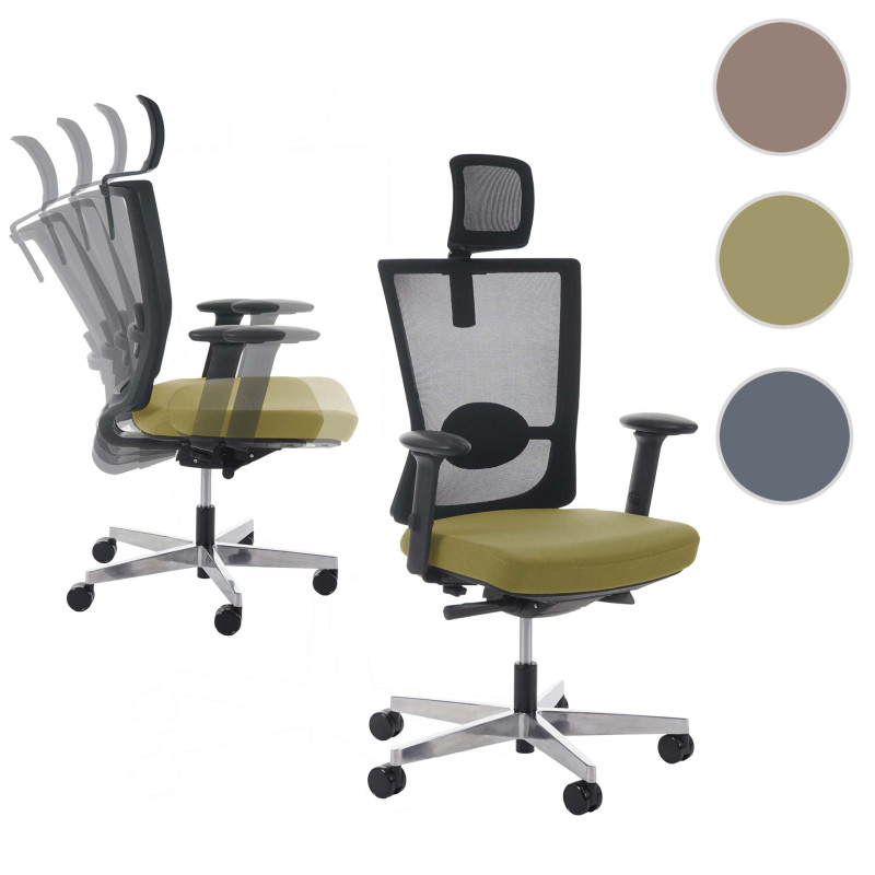 Fauteuil de bureau Belfast, chaise pitovante, ergonomique - gris