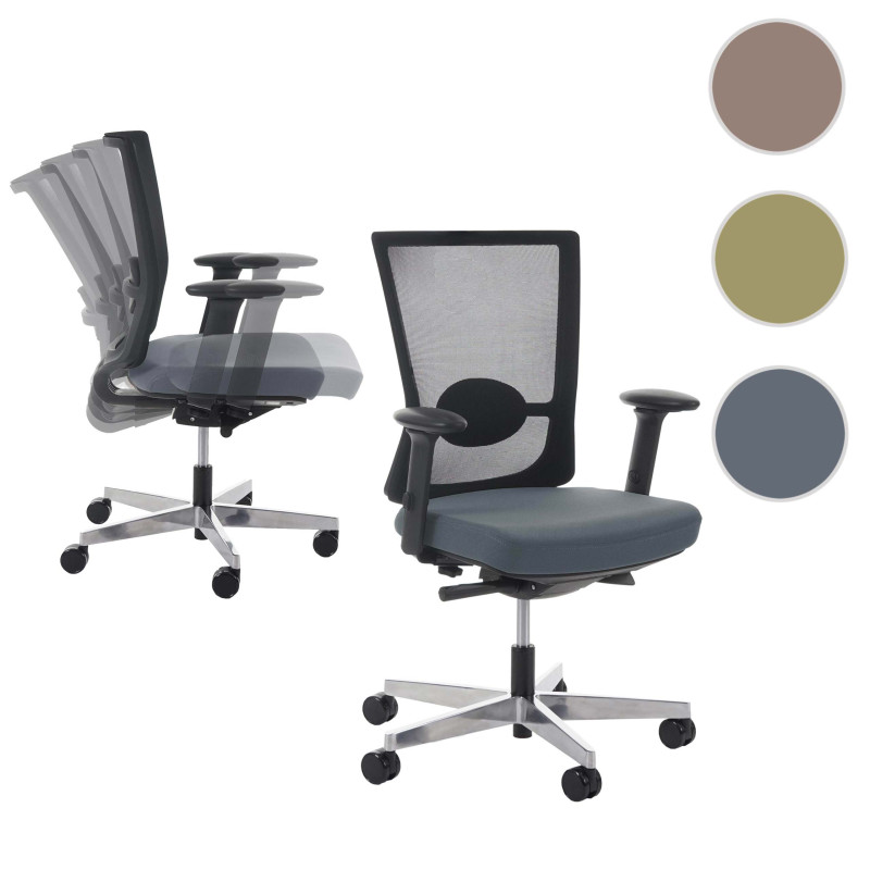 Fauteuil de bureau Belfast, chaise pitovante, ergonomique - gris