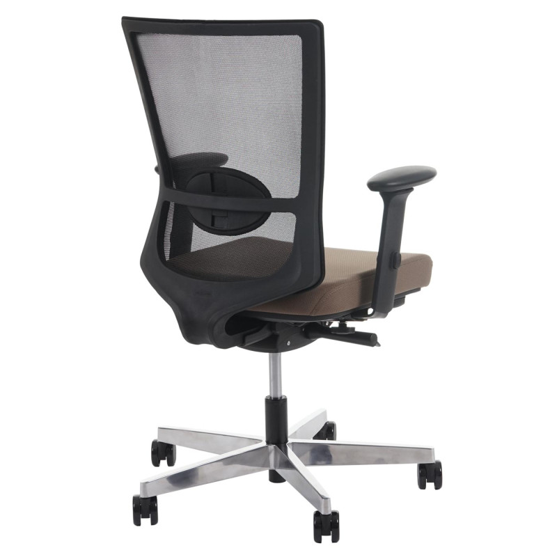 Fauteuil de bureau Belfast, chaise pitovante, ergonomique - taupe