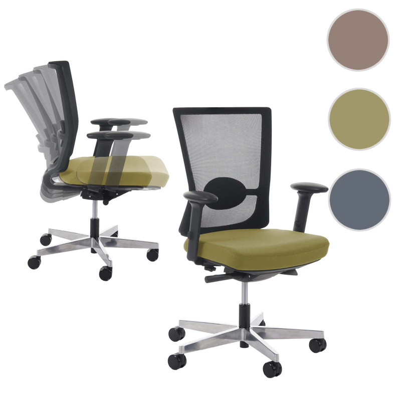 Fauteuil de bureau Belfast, chaise pitovante, ergonomique - vert olive