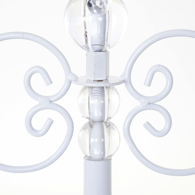 Bougeoir cristal, chandelier, candélabre, acrylique, à 3 branches 37x40x40cm - blanc