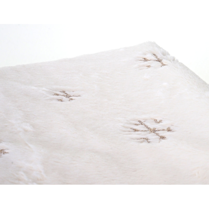 Couverture neige, couvre-lit, couverture de canapé, duveteux, blanc, paillettes 150x120cm