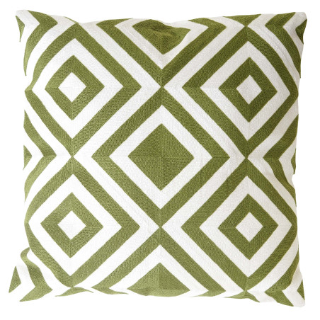 Coussin de décoration, losange, coussin avec bourrage, vert, 45x45cm