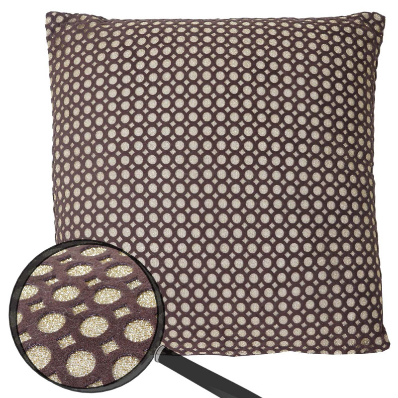 Coussin de décoration, or, coussin avec bourrage, marron, effet brillant, 40x40cm