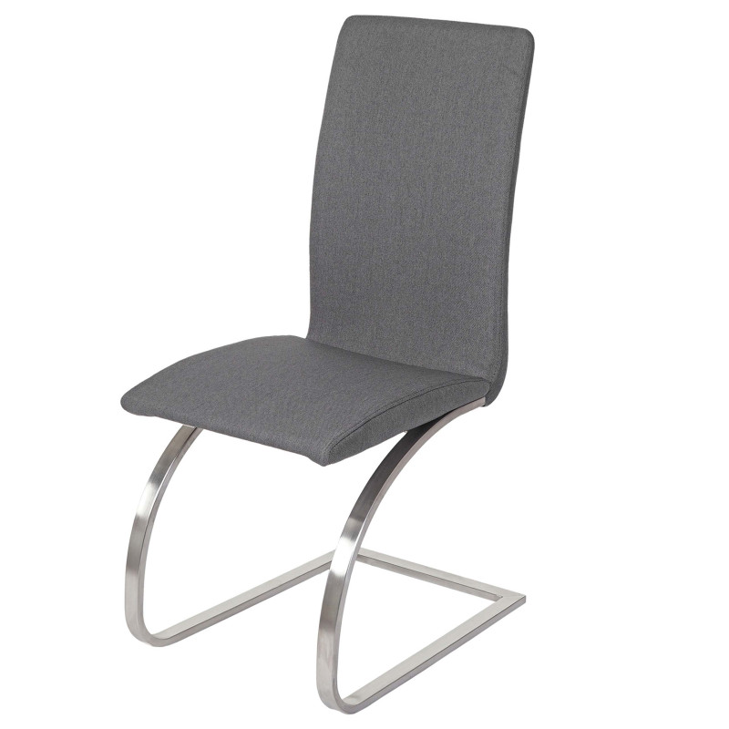 6x chaise de salle à manger Nord, chaise cantilever, fauteuil, tissu, gris