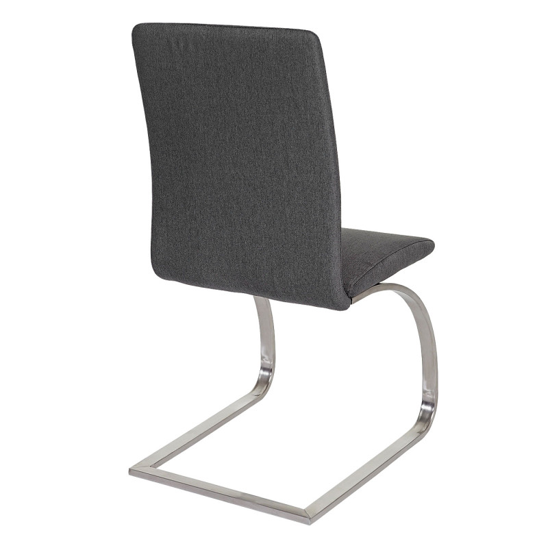 6x chaise de salle à manger Nord, chaise cantilever, fauteuil, tissu, gris