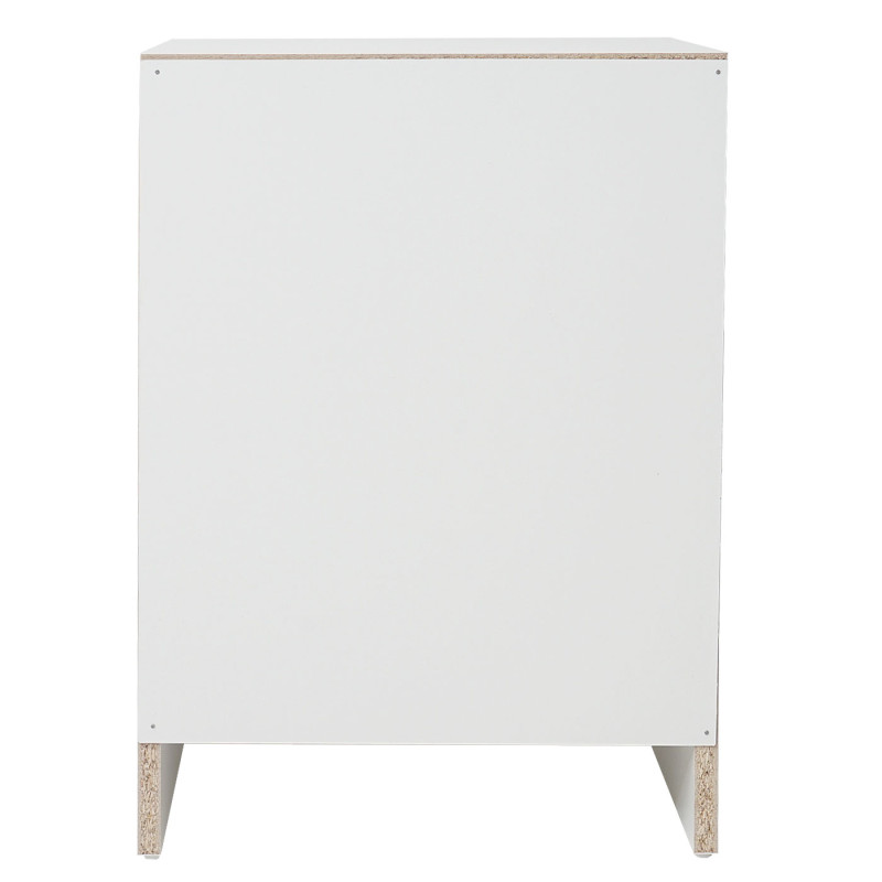 Commode, Aarhus, table de chevet / nuit, 3 tiroirs 56x40x35cm - blanc