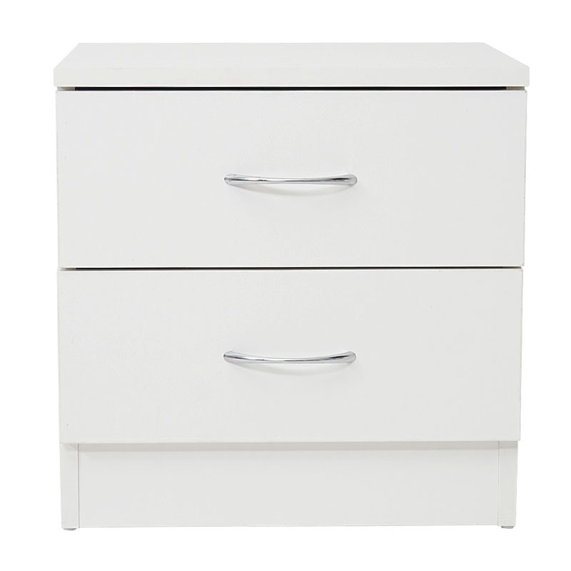 Commode Reno, Aarhus, table de chevet / nuit, 2 tiroirs 41x40x35cm - blanc