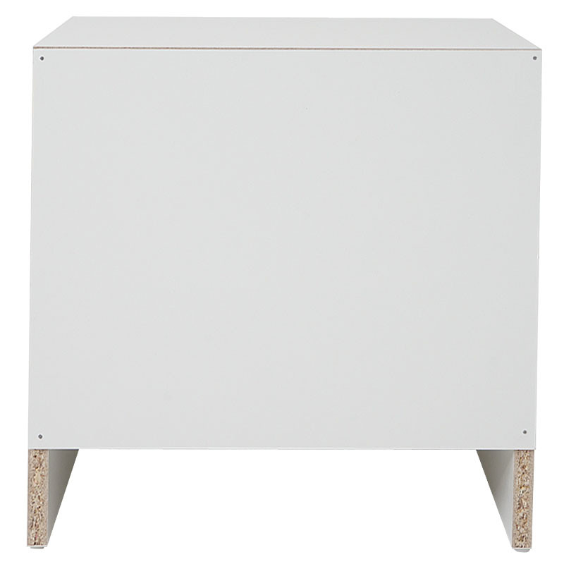 Commode Reno, Aarhus, table de chevet / nuit, 2 tiroirs 41x40x35cm - blanc