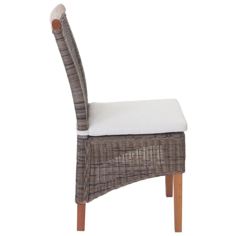 2x chaise de salle à manger Savona, fauteuil, rotin - avec coussin