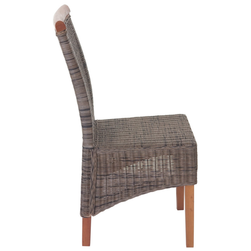 6x chaise de salle à manger Savona, fauteuil, rotin - sans coussin