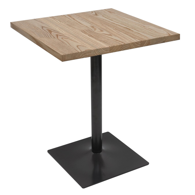 Table de bistrot table de bar, industrielle Gastro métal orme massif certifié MVG 70x70cm - brun clair