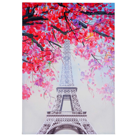 Tableau à l'huile, Tour Eiffel, peint à la main à 100%, toile de décoration murale XL - 100x70cm