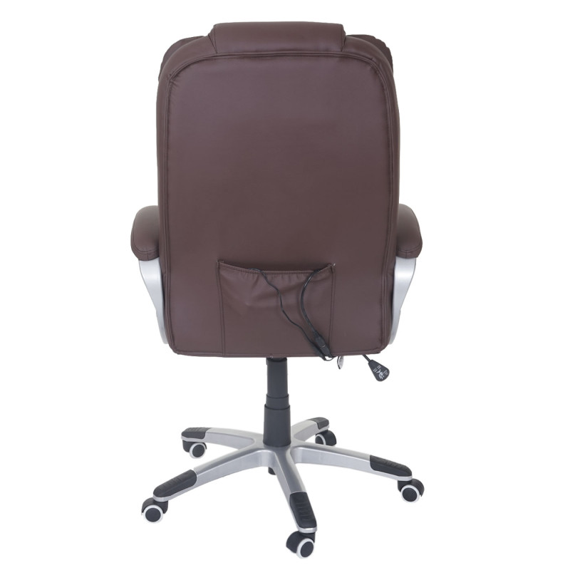 Fauteuil de bureau pro Blackborn, chaise de massage, fauteuil directorial, similicuir - marron