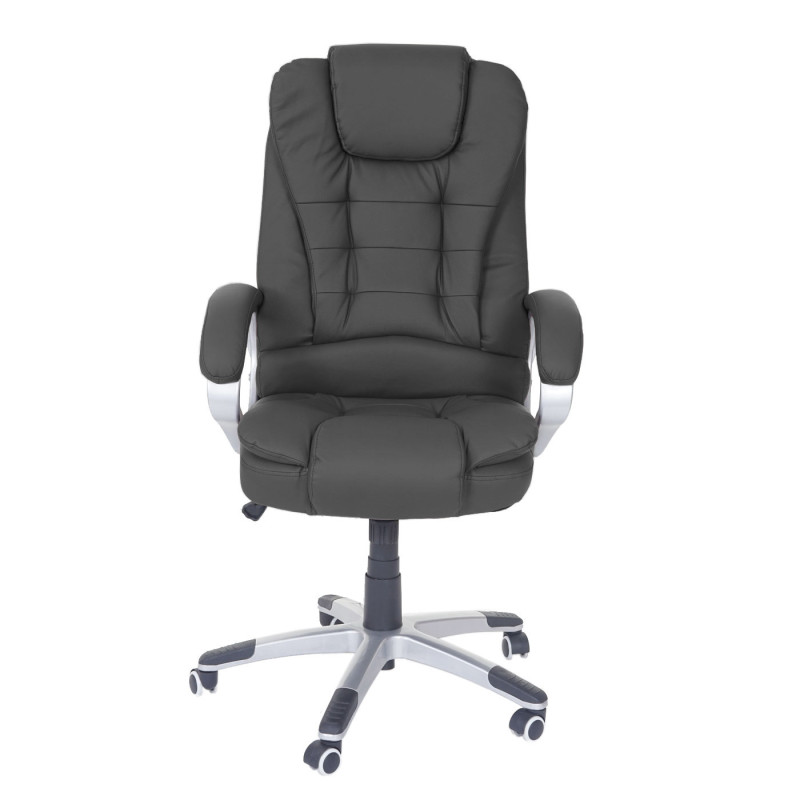 Fauteuil de bureau pro Blackborn, chaise de massage, fauteuil directorial, similicuir - noir