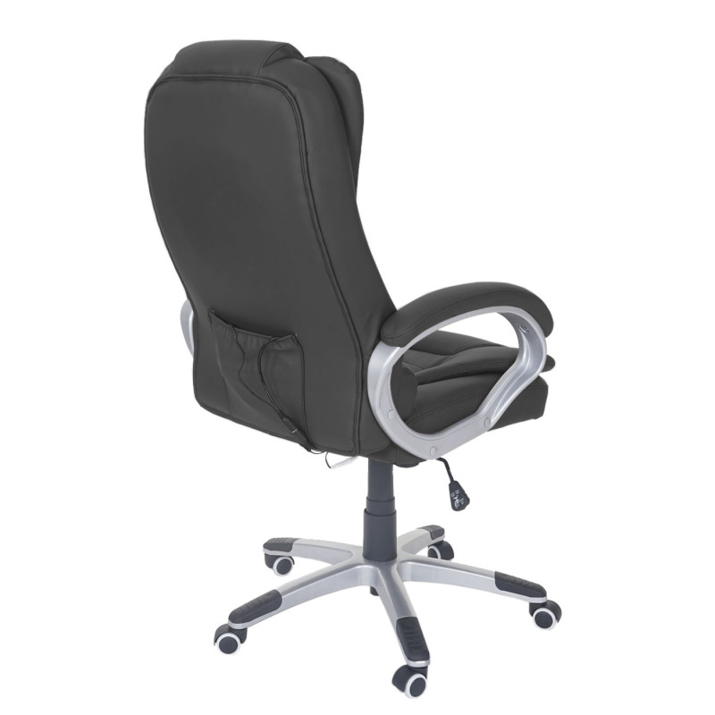 Fauteuil de bureau pro Blackborn, chaise de massage, fauteuil directorial, similicuir - noir