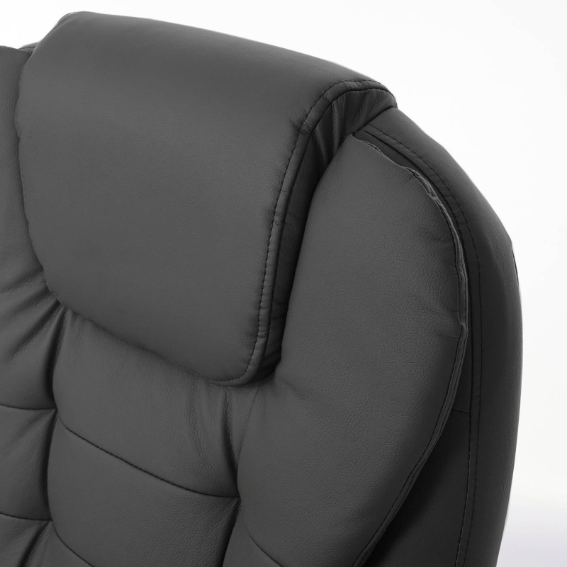 Fauteuil de bureau pro Blackborn, chaise de massage, fauteuil directorial, similicuir - noir