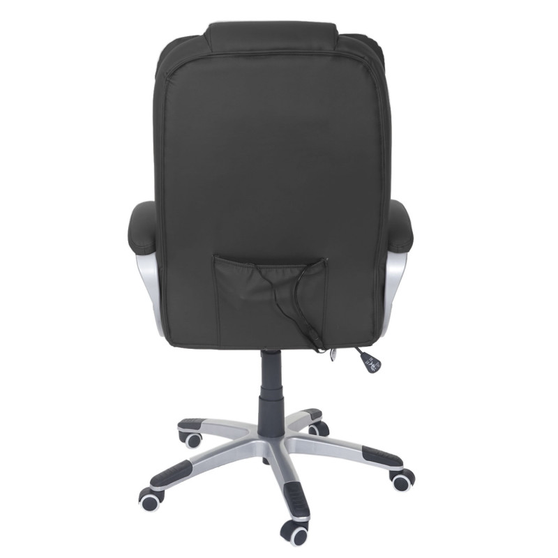 Fauteuil de bureau pro Blackborn, chaise de massage, fauteuil directorial, similicuir - noir