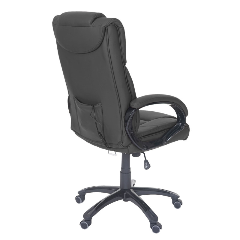 Fauteuil de bureau pro Stafford, chaise de massage, fauteuil directorial, similicuir - noir