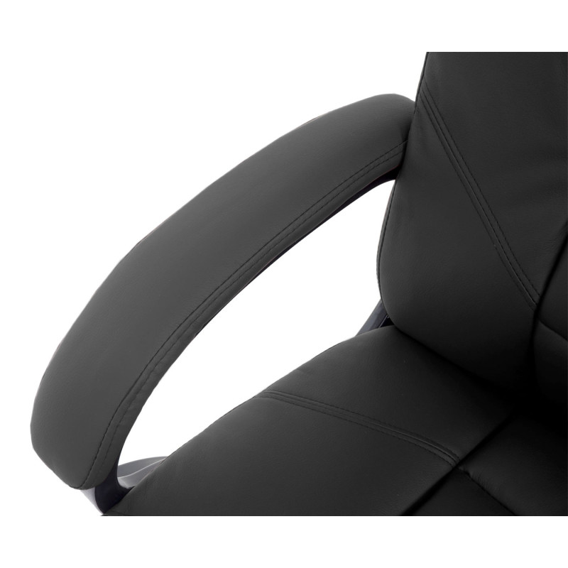 Fauteuil de bureau pro Stafford, chaise de massage, fauteuil directorial, similicuir - noir