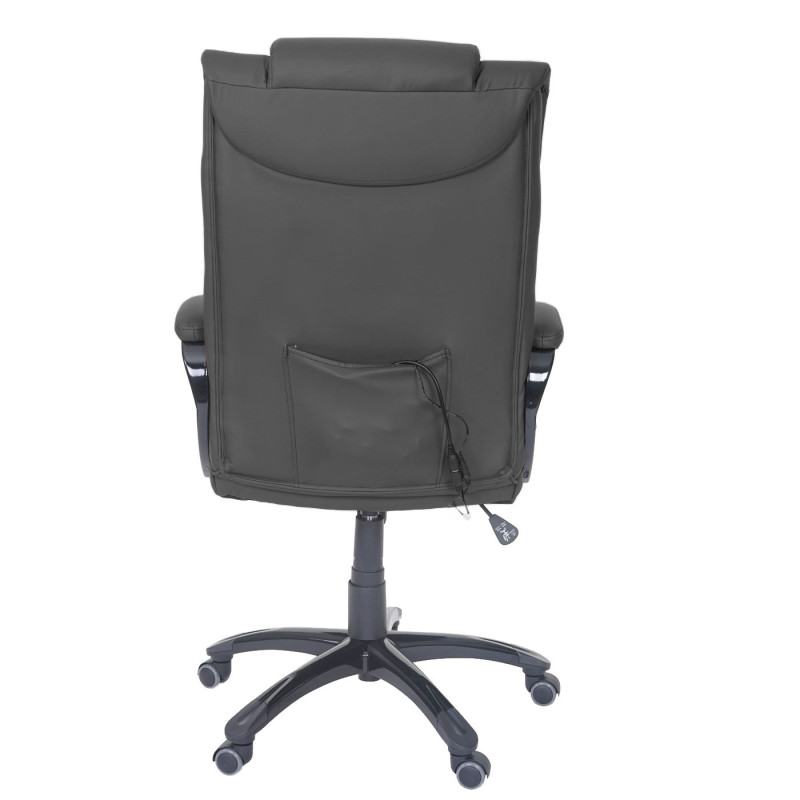 Fauteuil de bureau pro Stafford, chaise de massage, fauteuil directorial, similicuir - noir