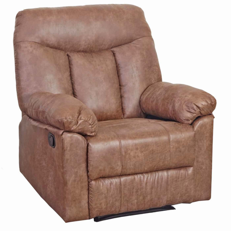 Fauteuil de télévision Watford, fauteuil relax, chaise longue - aspect daim, tissu