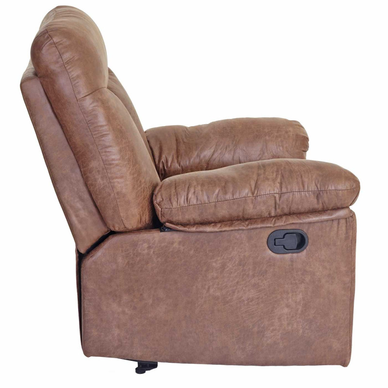 Fauteuil de télévision Watford, fauteuil relax, chaise longue - aspect daim, tissu