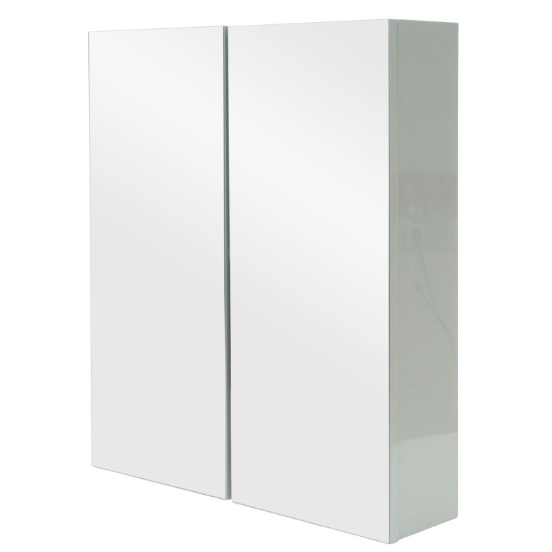 Ensemble pour salle de bain lavabo armoire de toilette armoire murale, haute brillance MVG-certifié - gris