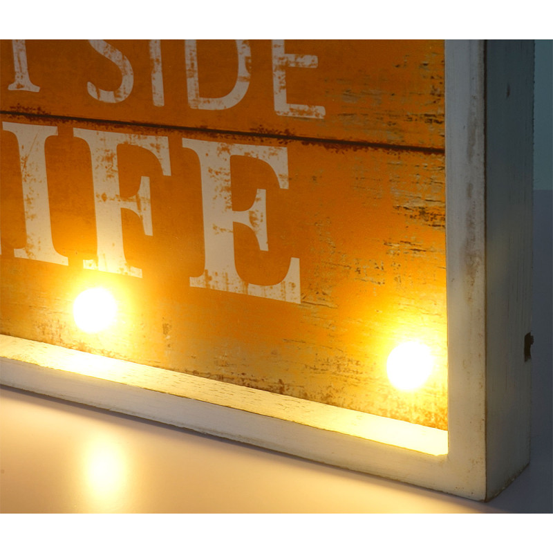 Tableau LED image avec illumination, style shabby, vintage 60x40cm, Life