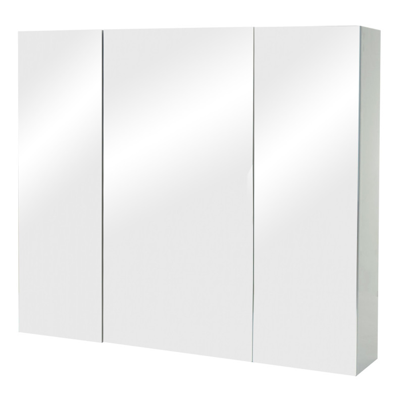 Armoire à glace armoire de salle de bain suspendue, 6 étagères brillant MVG-certifié 70x80x16cm - gris