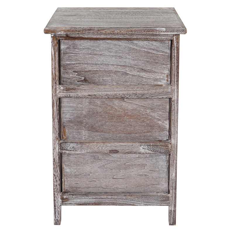 Commode Lulea, commode à tiroirs, armoire, 3 tiroirs 55x33x28cm style shabby, vintage - marron