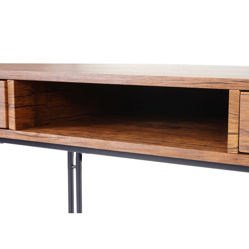 Bureau table d'ordinateur, 121x70cm, structure 3D - aspect chêne sauvage