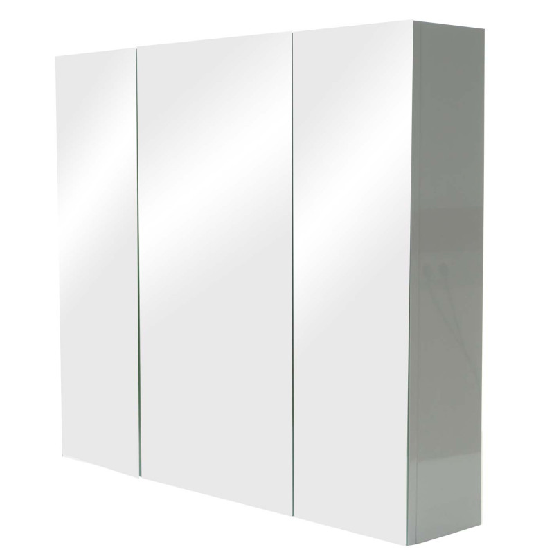 Armoire à glace armoire de salle de bain suspendue, 6 étagères brillant MVG-certifié 70x80x16cm - gris