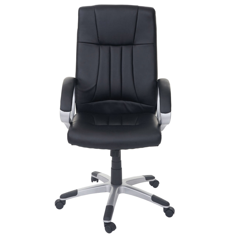 Fauteuil de bureau Bray, chaise pitovante, fauteuil directorial, similicuir - noir