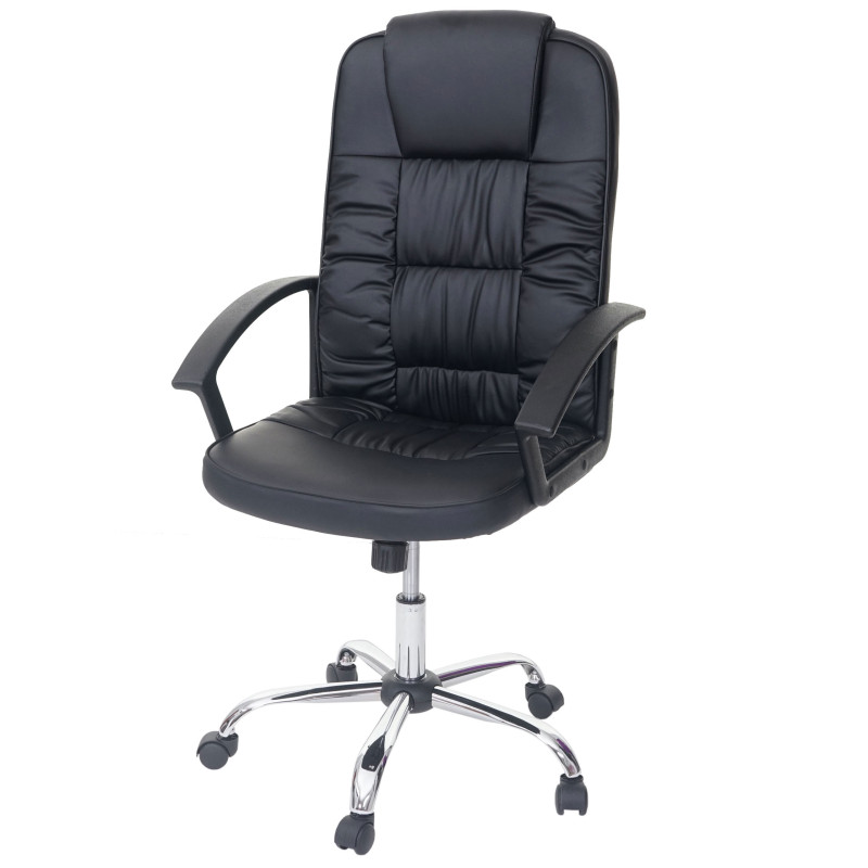 Fauteuil de bureau Waterford, chaise pitovante, fauteuil directorial, similicuir - noir