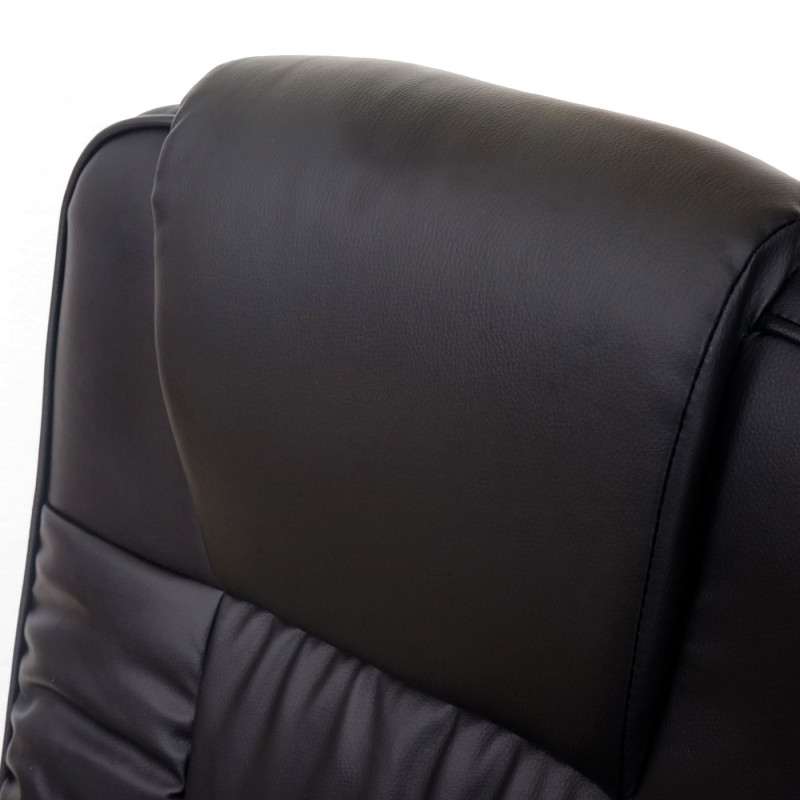 Fauteuil de bureau Waterford, chaise pitovante, fauteuil directorial, similicuir - noir