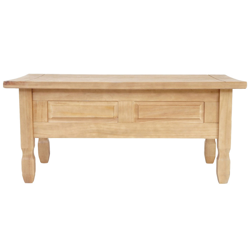 Table bas Innsbruck, table de salon, style cottage, bois massif 100x60cm