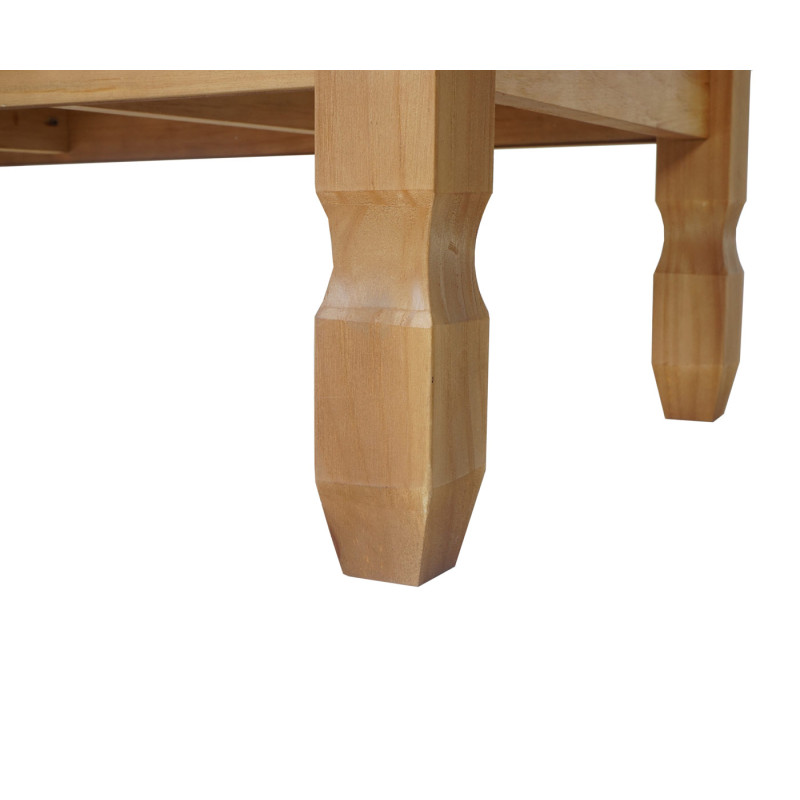 Table bas Innsbruck, table de salon, style cottage, bois massif 100x60cm