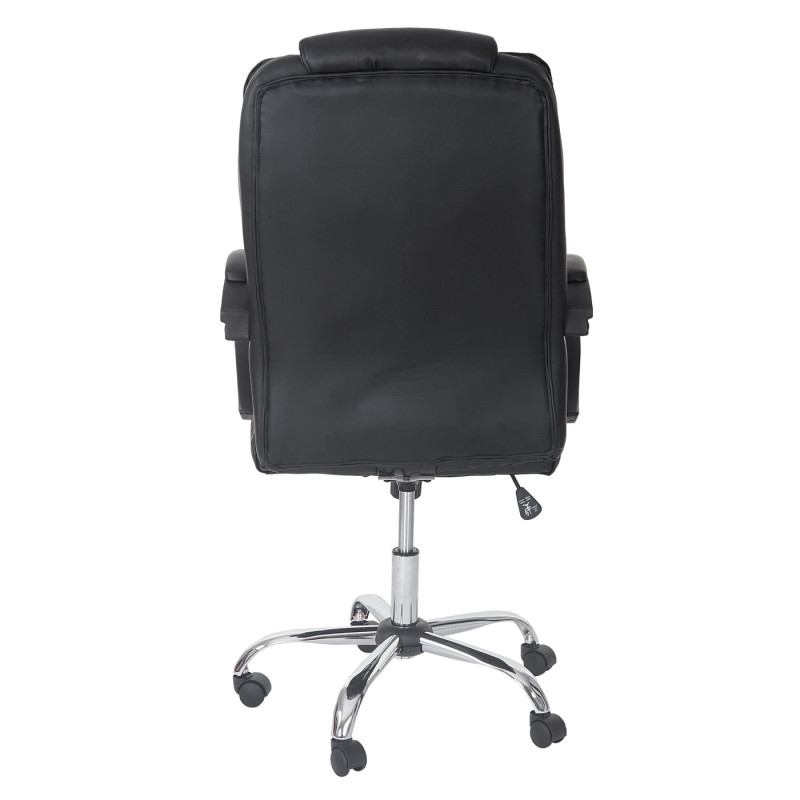 Fauteuil de bureau Sheffield, chaise pitovante, fauteuil directorial, similicuir - noir