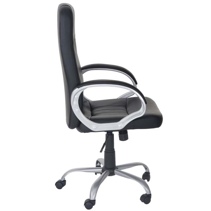 Fauteuil de bureau Winslow, chaise pitovante, fauteuil directorial, similicuir - noir
